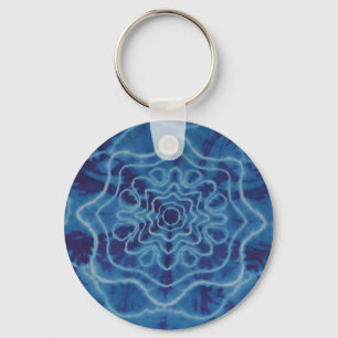 Trippy Blue Star Tie Dye Nyckelring
