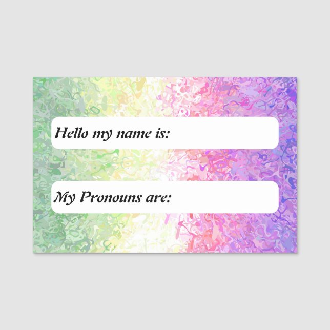 Trippy Boho Anpassningsbar Genderdoe Prideflagga   Namnbricka (Framsida)