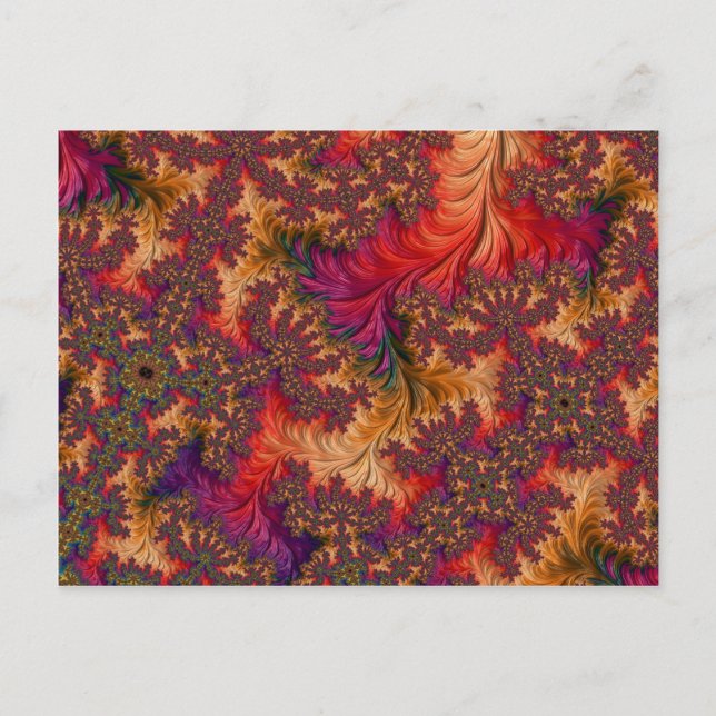 Trippy Bright Dazzling Branching Abstrakt Fractal Vykort (Framsida)