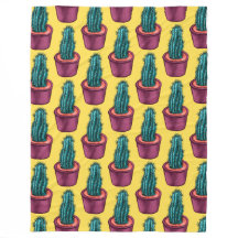 Trippy Cactus Mönster Gult Konstig Psychedelic
