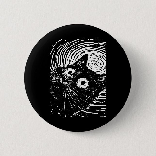 Trippy Cat Pastel Goth Gothic Grunge Alt Punk Weir Knapp (Framsida)