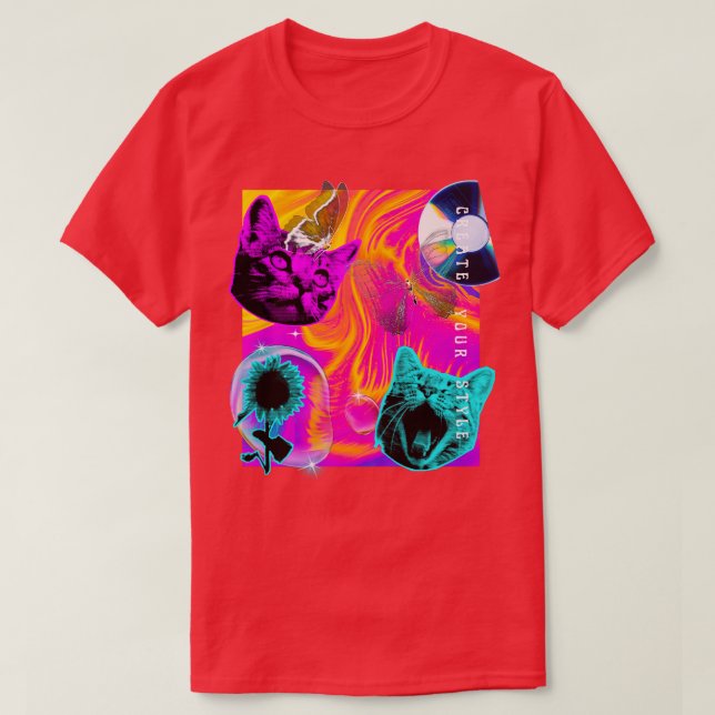 Trippy Cat Ugly Shirt Collection TShirt T Shirt (Design framsida)