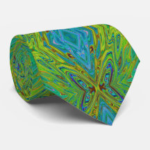 Trippy Chartreuse och Blue Abstrakt Butterfly