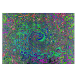 Trippy Chartreuse och Blue Retro Liquid Swirl