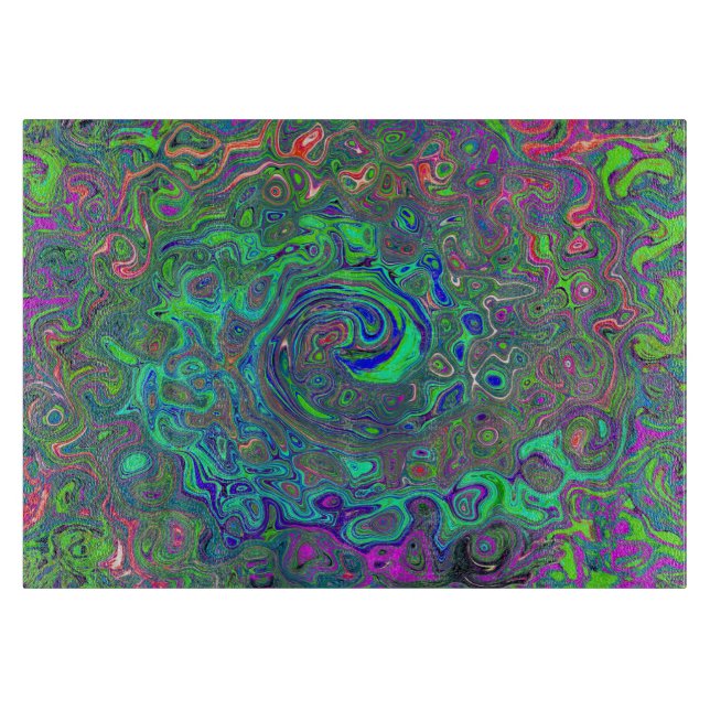 Trippy Chartreuse och Blue Retro Liquid Swirl (Framsidan)