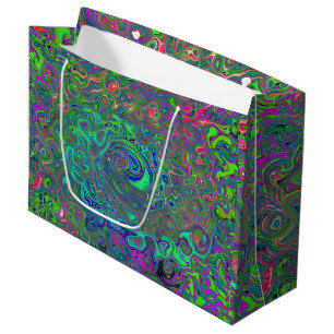 Trippy Chartreuse och Blue Retro Liquid Swirl
