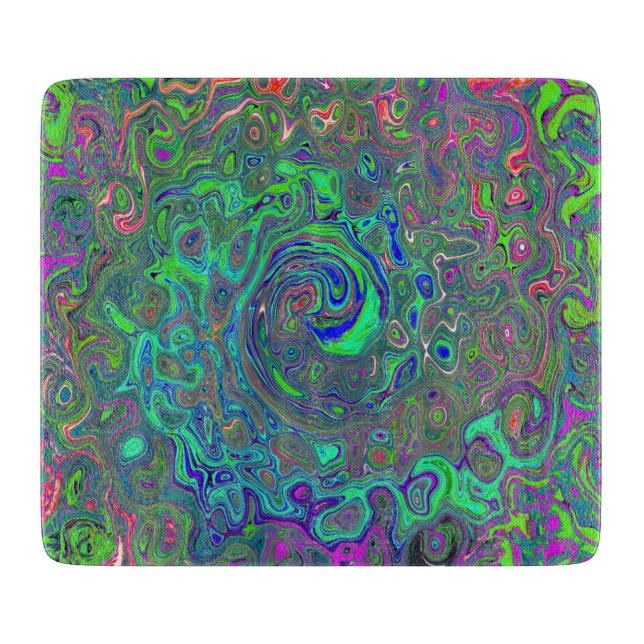 Trippy Chartreuse och Blue Retro Liquid Swirl (Framsidan)