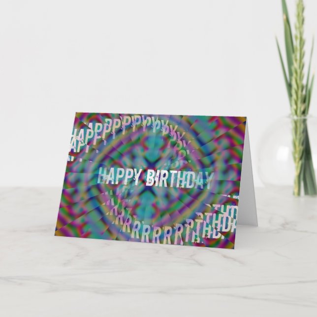 Trippy Colorful Abstact Birthday Illusion Kort (Framsida)