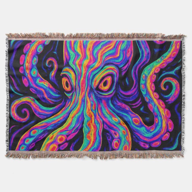 Trippy Colorful Octopus Filt (Framsidan)