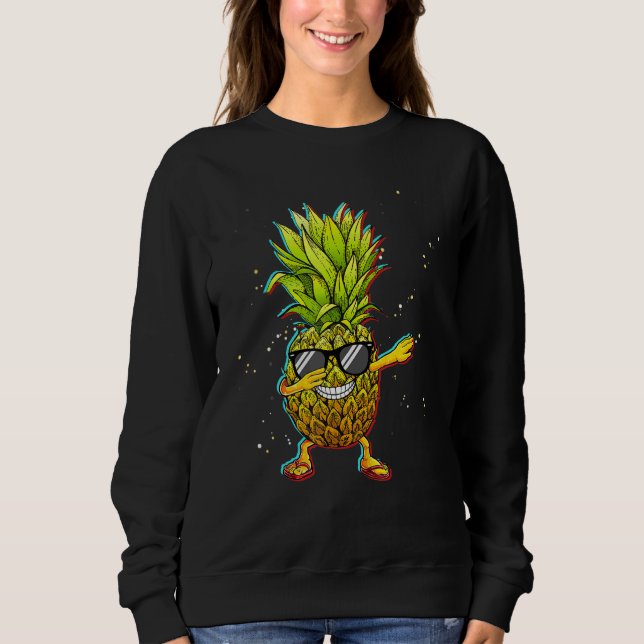 Trippy Dabbing Pineapple Vacation Cruise T Shirt (Framsida)