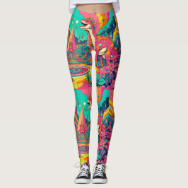 trippy dino leggings