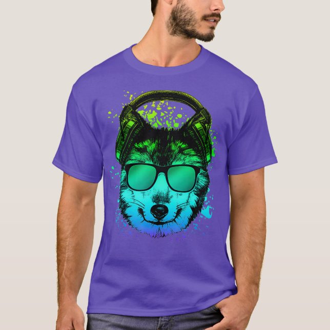 Trippy DJ Gift EDM Techno House Vargars Varg T Shirt (Framsida)