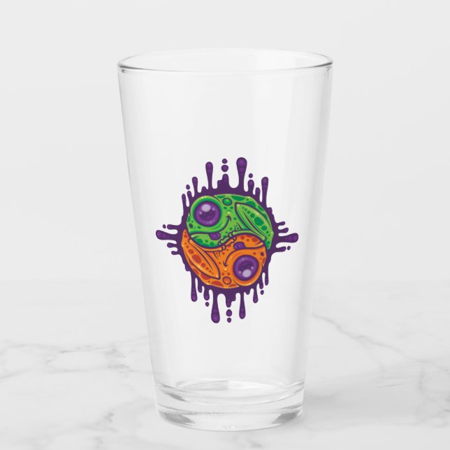 Trippy Drippy Frog Yin Yang Glaskopp (Framsida)