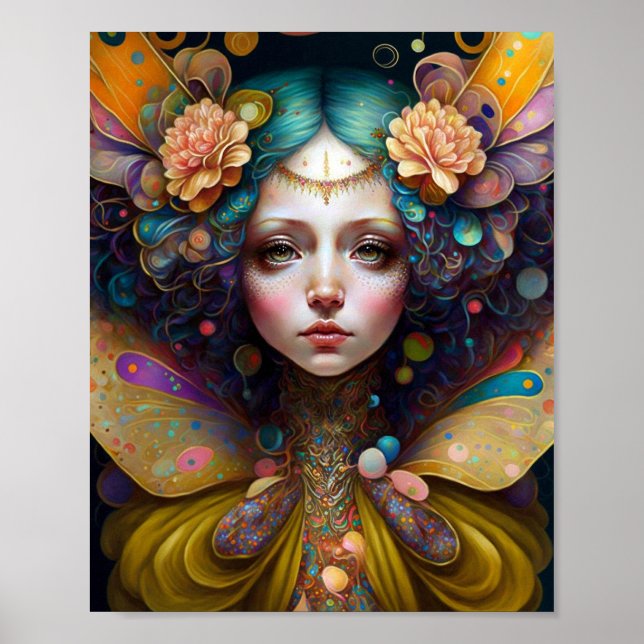 Trippy Fairy Fantasy Art Poster (Framsidan)