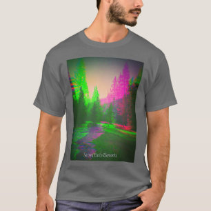 Trippy Forest Psychedelic Nature Mountain Stream H T Shirt