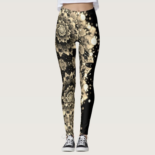 Trippy fractal Art leggons Leggings (Framsida)