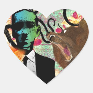 Trippy Frankenstein Art Hjärtformat Klistermärke