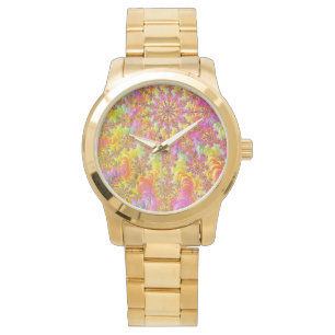 Trippy Groovy Funky Psychedelic Fractal Burst Armbandsur