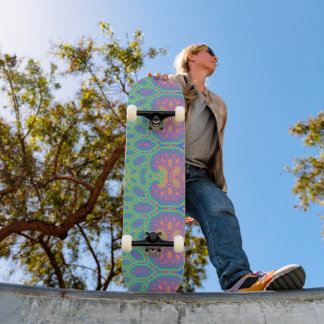 Trippy Groovy Mathematical Geometric Fractal Träd Mini Skateboard Bräda 18,5 Cm