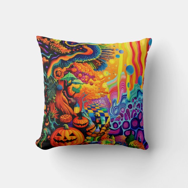 Trippy Halloween Kudde (Framsida)