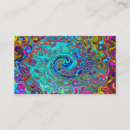 Trippy Himlar Blue Abstrakt Retro Liquid Swirl Visitkort