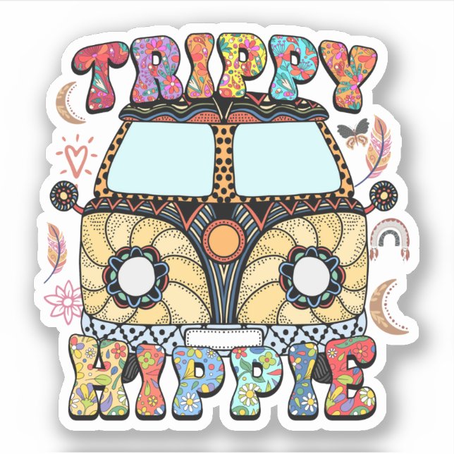 Trippy Hippie Indie Aesthetic Klistermärken (Framsida)