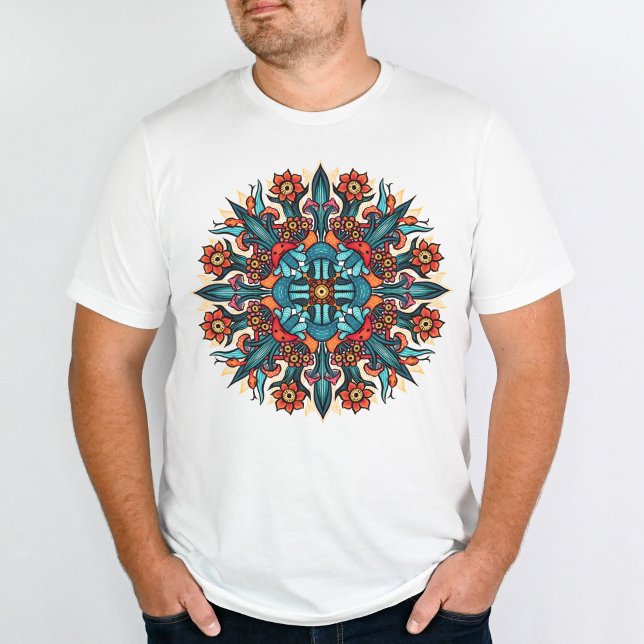 Trippy hippie psychedelic groovy mushroom mandala t shirt (Skapare uppladdad)