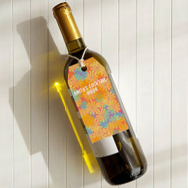 Trippy Hippie Psychedelic Retro Blommigt Design Presentetikett