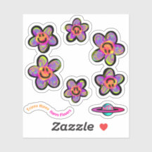 Trippy Hippy Lycklig Flowers Stickers
