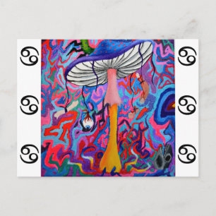 Trippy Hippy Mushroom-vykort Vykort