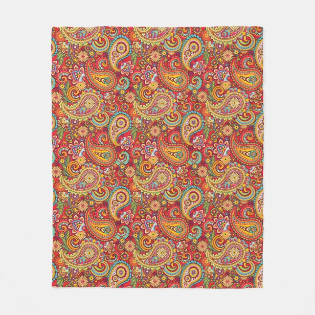 Trippy Hippy Paisley Fleece Blanket (Framsidan)