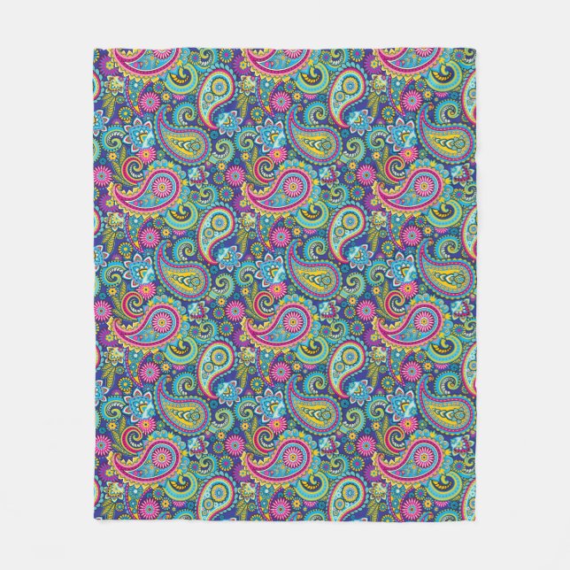 Trippy Hippy Paisley Fleece Blanket (Framsidan)