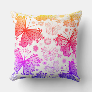 Trippy Hippy Retro Butterfly Kudde