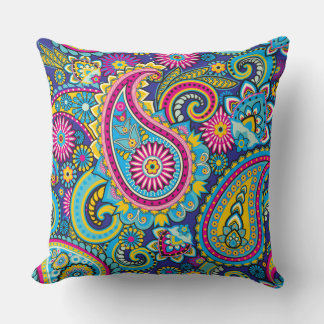 Trippy Hippy Retro Paisley Kudde