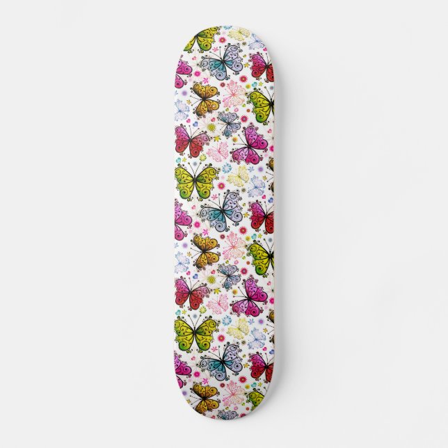 Trippy Hippy Retro Paisley Mini Skateboard Bräda 18,5 Cm (Framsida)