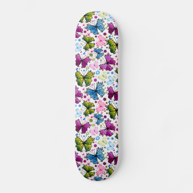 Trippy Hippy Retro Paisley Mini Skateboard Bräda 18,5 Cm (Framsida)