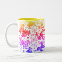 Trippy Hippy Retro Paisley Two-Tone Coffee Mugg