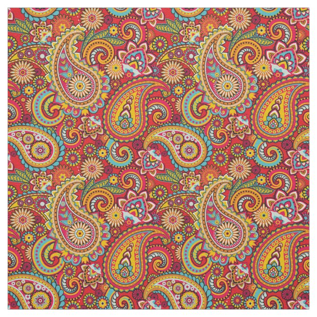 Trippy Hippy Retro Paisley Tyg (Provkarta)