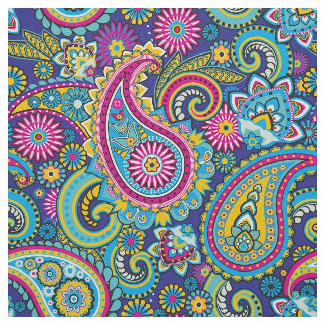 Trippy Hippy Retro Paisley Tyg (Provkarta)