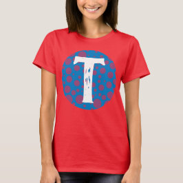 Trippy initial dots lila passion måne-cirkel t shirt