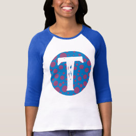 Trippy initial dots lila passion måne-cirkel t shirt