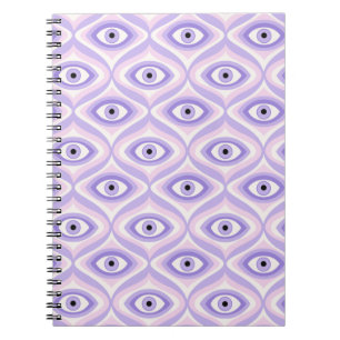 Trippy Konstig Öga Mönster - Pastel Lila och Rosa Anteckningsbok