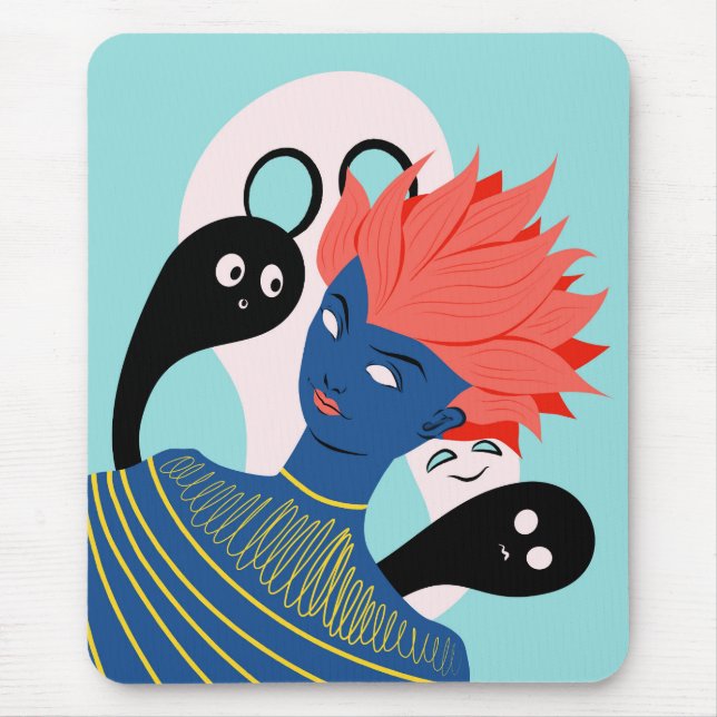 Trippy konstig vaporwave psychedelic musmatta (Framsidan)