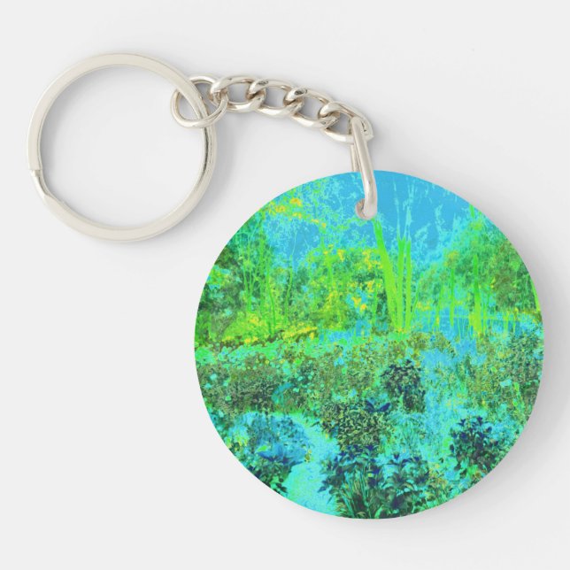 Trippy Lime Green and Blue Garden Ligcape (Framsidan)