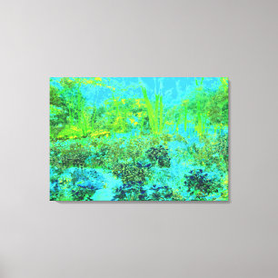 Trippy Lime Green and Blue Garden Ligcape Canvastryck