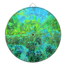 Trippy Lime Green and Blue Garden Ligcape Darttavla