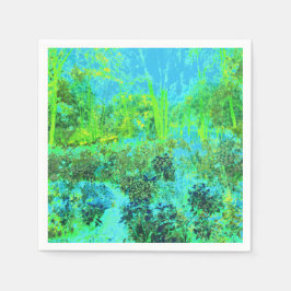 Trippy Lime Green and Blue Garden Ligcape Pappersservett
