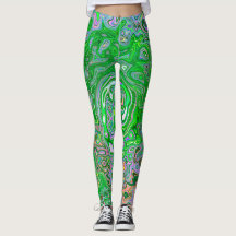Trippy Lime Green and Rosa Abstrakt Retro Swirl