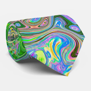Trippy Lime Green and Rosa Abstrakt Retro Swirl Slips
