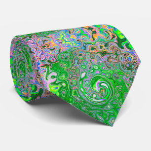 Trippy Lime Green and Rosa Abstrakt Retro Swirl Slips
